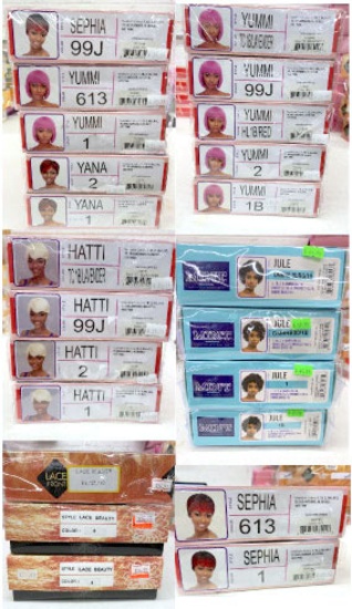 Lot of 24 Various Wigs