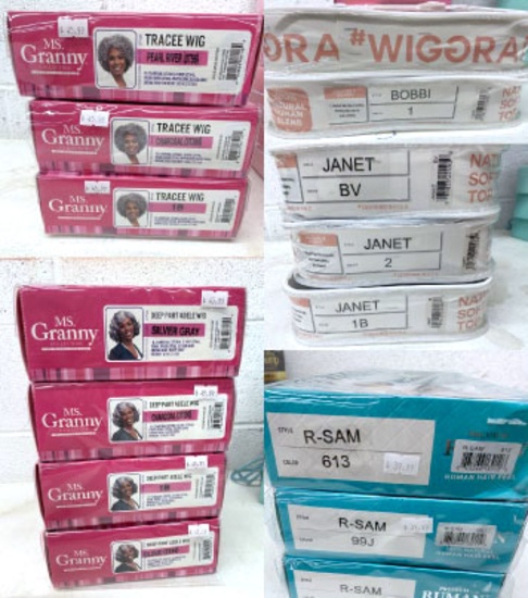 Lot of 15 Various Wigs