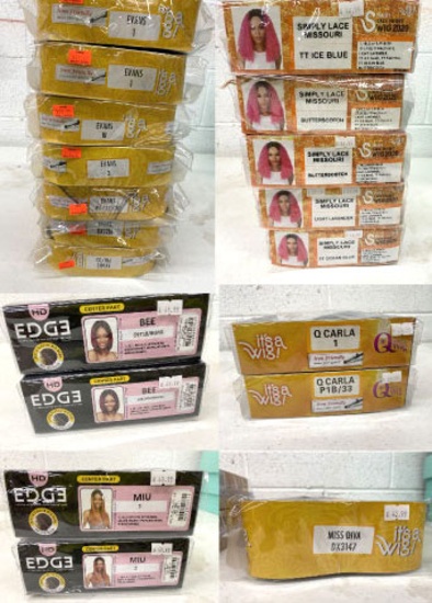 Lot of 19 Various Wigs