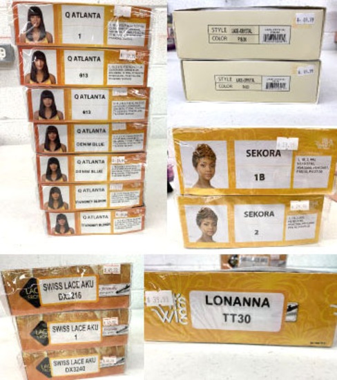 Lot of 15 Various Wigs