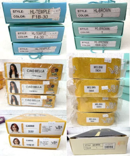 Lot of 16 Various Wigs