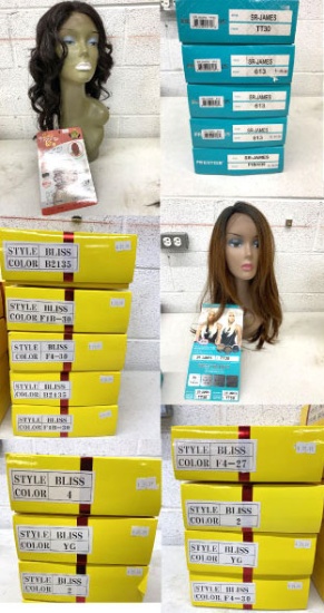 Lot of 18 Various Wigs
