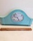 Mint Green Metal Clock Battery Operated