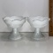 Pair of Vintage Milk Glass Candlesticks with Embossed Grape Design