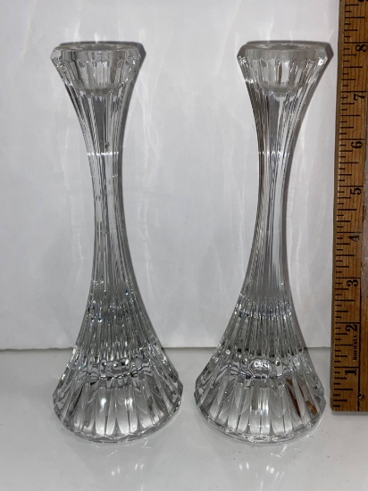 Pair of Lead Crystal Candlesticks