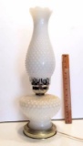 Vintage Milk Glass Hobnail Oil Lamp