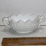 Vintage Milk Glass Hobnail Sugar Bowl