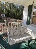 White Wooden Porch Swing