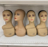 Lot of 4 High Quality Mannequin Heads For Wig or Hat Display