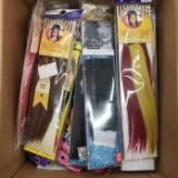 Assorted Large Lot of Packs of Miscellaneous Hair Pieces in Various Lengths, Styles, and Colors
