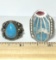Silver Toned Rings with Turquoise Colored Stones