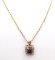 Lindenwold Gold Tone Necklace with Purple Stone Pendant & Rhinestone Earrings