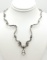 Beautiful Silver Tone Necklace with Clear Stone Pendant