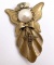Gold Tone Nurse Angel Pin with Faux Pearl