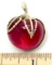 Red Apple Silver Tone Pin