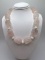 Heavy Pink Natural Stone Beaded Necklace