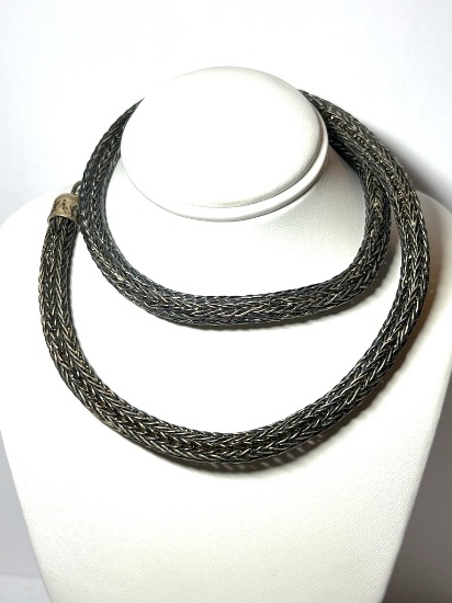 Sterling Silver Long Thick Rope Necklace
