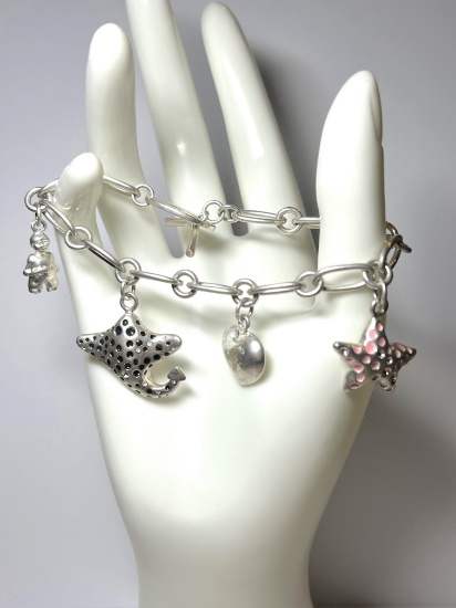 Sterling Silver Links & London Charm Bracelet