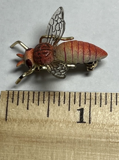 Gold Toned Honey Bee Pin from Korea