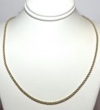 Gold Bonded Twisted Rope Necklace