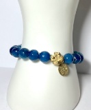 Susan Shaw Blue Beaded Stones Stretch Bracelet