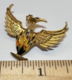 Gold Toned Phoenix Brooch