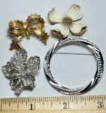 Gold and Silver Toned Miscellaneous Brooch Lot