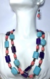 Natural Stone Necklace and Earring Set