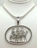 Silver Tone 3 Kings Pendant and Chain