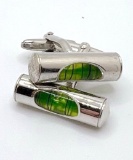 Pair of Silver Tone Miniature ’Levels’ Cufflinks