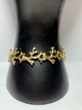 Gold Toned Reindeer Antler Bracelet