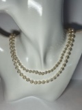 Two Strand Pearl Necklace with 14K Gold Clasp