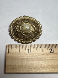 Vatican Library Collection Gold Toned Pearl Brooch