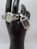 Pair of Silver Tone Fossil Watches
