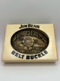 Vintage Brass Jim Beam Belt Buckle in Original Box