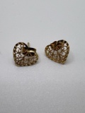 14 KT Gold Heart Earrings
