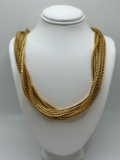 5 Strand Gold Tone Necklace