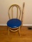 Vintage Cafe Dining Chair with Blue Seat