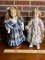 Lot of 2 Vintage Collectable Porcelain Dolls with Stands
