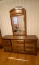 Wooden Dresser With 9 Drawers and Mirror