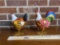 Lot of 2 Adorable Roosters Décor