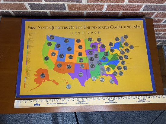 1999-2008 First State Quarters of the US Collector’s Map including Quarters