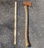 Vintage Ax with Wooden Handle