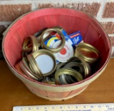 Orchard Basket Full of Assorted Canning Lids & Seals