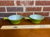 Lot of 2 Anchor Hocking Fire King Avocado Green Soup Bowls