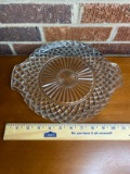 Vintage Double Handled Glass Cake Plate