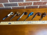 Lot of 6 Vintage Assorted Wooden Tobacco Pipes