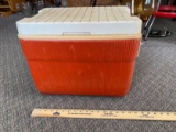 Vintage Thermos Red/White Cooler Ice Chest Camping 35 Quarts Model #7720