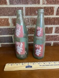 Lot of 2 Vintage Dr. Pepper Glass Bottles