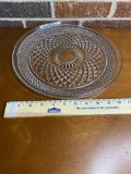 Vintage Anchor Hocking Wexford Clear Criss-Cross Pattern Glass Serving Dish